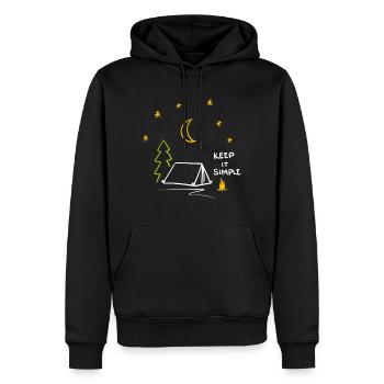 Camping Outdoor Freedom Adventure Trail Scout Gift - Men’s Premium Organic Hoodie - black - Front - Nico (187cm)