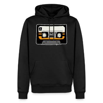 Cassette POUR L'AUTO-ÉCRITURE - Sweat à capuche Premium bio Homme - noir - Devant - Nico (187cm)