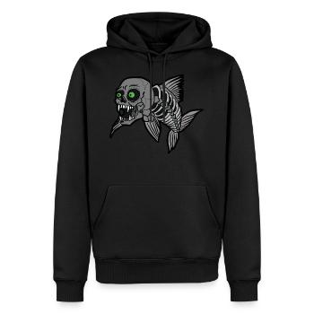 arête de poisson - Sweat à capuche Premium bio Homme - noir - Devant - Nico (187cm)