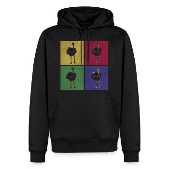 Bouquet oiseau pop art - Sweat à capuche Premium bio Homme - noir - Devant - Nico (187cm)