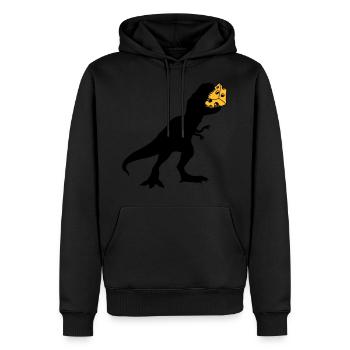 t rex monstre dinosaure dinosaure dino viande - Sweat à capuche Premium bio Homme - noir - Devant - Nico (187cm)