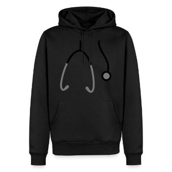 haengend hals Stethoskop abhoeren herzschlag puls - Männer Premium Bio Hoodie - Schwarz - Vorne - Nico (187cm)