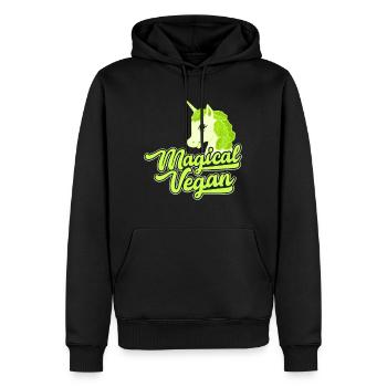 Magical Vegan Gift Vegan Végétarien Licorne - Sweat à capuche Premium bio Homme - noir - Devant - Nico (187cm)