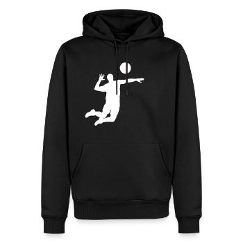 Volleyball - Männer Premium Bio Hoodie - Schwarz - Vorne - Nico (187cm)