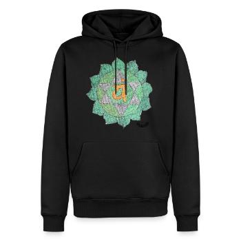 Coeur de chakra Anahata Chakra Amour - Sweat à capuche Premium bio Homme - noir - Devant - Nico (187cm)