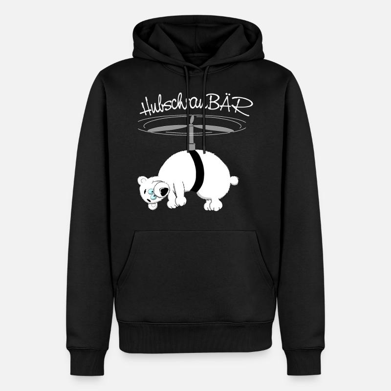 L’ours chaud et drôle - Sweat à capuche Premium bio Homme - noir