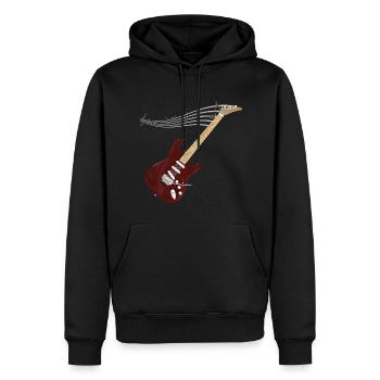 Guitare Guitar Heartbeat - Sweat à capuche Premium bio Homme - noir - Devant - Nico (187cm)