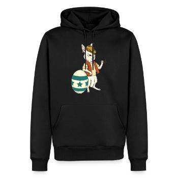 Lapin de fumer, oeuf de Pâques - Sweat à capuche Premium bio Homme - noir - Devant - Nico (187cm)