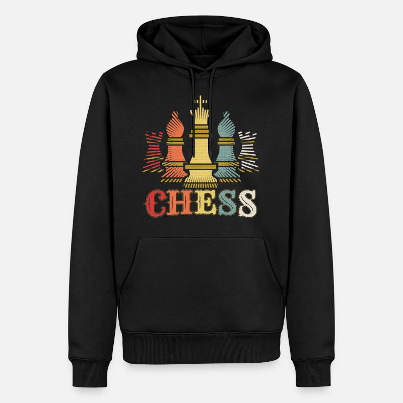 échecs - Sweat à capuche Premium bio Homme - noir