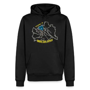 Döbling Wien 19 - Männer Premium Bio Hoodie - Schwarz - Vorne - Nico (187cm)