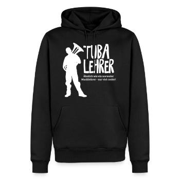 Tuba Lehrer | Tubist - Männer Premium Bio Hoodie - Schwarz - Vorne - Nico (187cm)