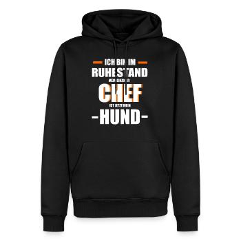 Ruhestand Chef Hund Tier - Männer Premium Bio Hoodie - Schwarz - Vorne - Nico (187cm)