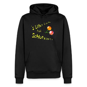 's Läbe isch koi Schlotzer - Männer Premium Bio Hoodie - Schwarz - Vorne - Nico (187cm)