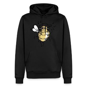 L’être musicale danse - Sweat à capuche Premium bio Homme - noir - Devant - Nico (187cm)