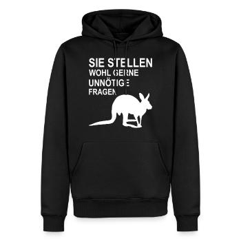You probably like to ask necessary questions - Men’s Premium Organic Hoodie - black - Front - Nico (187cm)