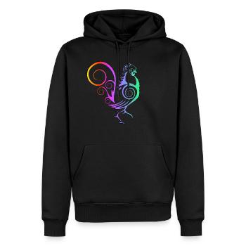 Hahn Huhn Henne Kücken Ei Regenbogen Hühner - Männer Premium Bio Hoodie - Schwarz - Vorne - Nico (187cm)