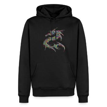 Drache Drachen - Männer Premium Bio Hoodie - Schwarz - Vorne - Nico (187cm)