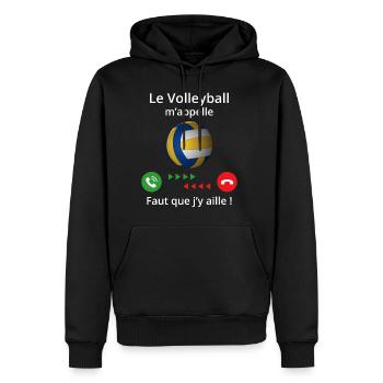 le volleyball m'appelle - Sweat à capuche Premium bio Homme - noir - Devant - Nico (187cm)