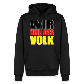 Wir sind das Volk Quarantäne - Männer Premium Bio Hoodie - Schwarz - Vorne - Nico (187cm)
