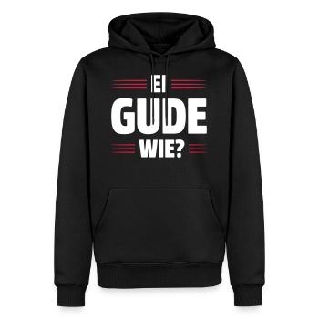 EI GUDE WIE | DIALEKT | HESSISCH BABBELN - Männer Premium Bio Hoodie - Schwarz - Vorne - Nico (187cm)