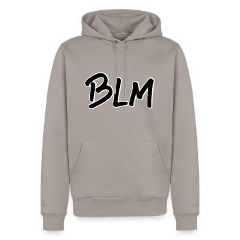 BLM - Les vies noires comptent effet 3D contour - Sweat à capuche Premium bio Homme - taupe - Devant - Nico (187cm)