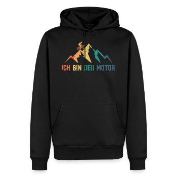 Ich bin der Motor -Mountain Bike Fahrrad Rad MTB - Männer Premium Bio Hoodie - Schwarz - Vorne - Nico (187cm)