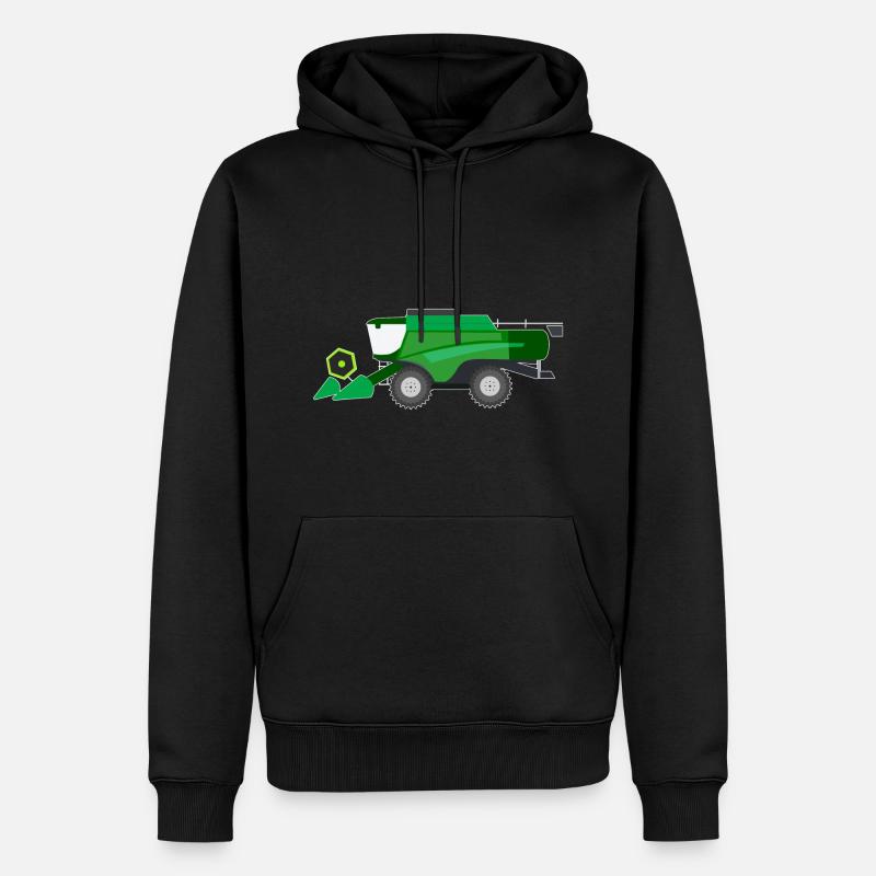 Moissonneuses-batteuses Tracteurs - Sweat à capuche Premium bio Homme - noir