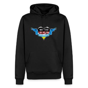 Mein Herz Gehört nur Deutschland Flagge Spruch - Männer Premium Bio Hoodie - Schwarz - Vorne - Nico (187cm)