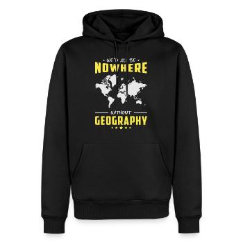 Geografie Lehrer Geocaching Geography Geschenkidee - Männer Premium Bio Hoodie - Schwarz - Vorne - Nico (187cm)