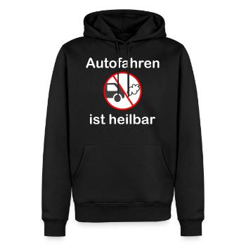 Klimawandel Autofahren ist heilbar Geschenk - Männer Premium Bio Hoodie - Schwarz - Vorne - Nico (187cm)