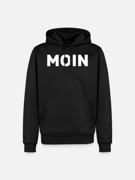 schwarzer Mundmaske Moin Lustiger Spruch - Männer Premium Bio Hoodie - Schwarz