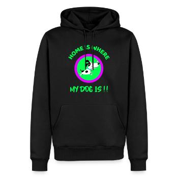 Hund Hund Hund Hund Hund Hund - Herre Premium økologisk hoodie - sort - Foran - Nico (187cm)