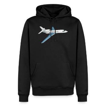 Avion d'affaires, avion de ligne - Sweat à capuche Premium bio Homme - noir - Devant - Nico (187cm)