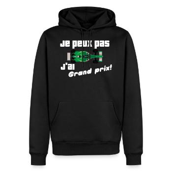 Je peux pas j'ai grand prix - Sweat à capuche Premium bio Homme - noir - Devant - Nico (187cm)