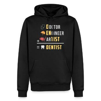 Dentiste Dents Dentiste dentistes idée cadeau - Sweat à capuche Premium bio Homme - noir - Devant - Nico (187cm)