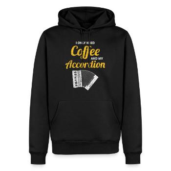 Kaffee Akkordeon Polka Musik Musiker Geschenk - Männer Premium Bio Hoodie - Schwarz - Vorne - Nico (187cm)