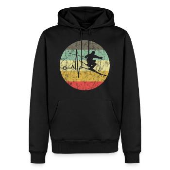 Ski Ski Skieur Ski Vacation Retro Gift - Sweat à capuche Premium bio Homme - noir - Devant - Nico (187cm)