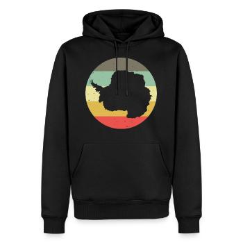 Pôle Antarctique Sud Silhouette Rétro Vintage - Sweat à capuche Premium bio Homme - noir - Devant - Nico (187cm)
