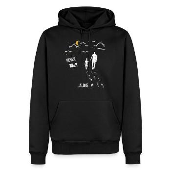 Father and son never walk alone - Men’s Premium Organic Hoodie - black - Front - Nico (187cm)