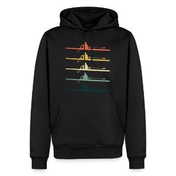 Crew Ruderruder Team Boot Ruder rudern Retro - Männer Premium Bio Hoodie - Schwarz - Vorne - Nico (187cm)