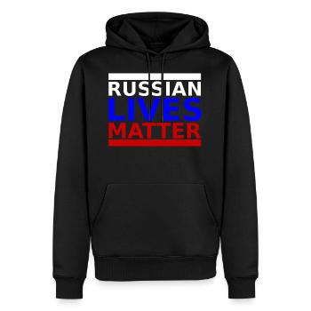 Russian Lives Matter - Russie Russie Russie - Sweat à capuche Premium bio Homme - noir - Devant - Nico (187cm)