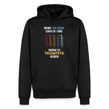 Saxophon, Musik, Musiker, Saxophonist Geschenk - Männer Premium Bio Hoodie - Schwarz - Vorne - Nico (187cm)