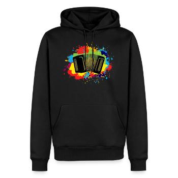 Accordéon Polka Music Music Aquarelle Cadeau - Sweat à capuche Premium bio Homme - noir - Devant - Nico (187cm)