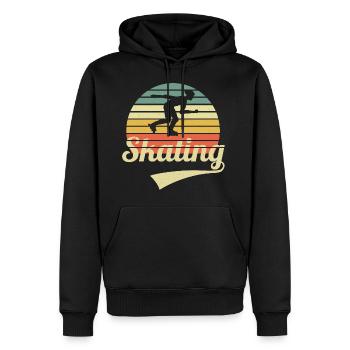 Skating Vintage Inline Skater Retro Inliner Skater - Männer Premium Bio Hoodie - Schwarz - Vorne - Nico (187cm)