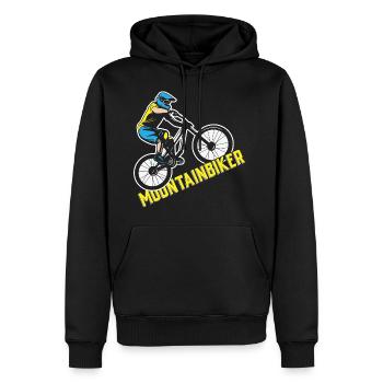 Mountainbiker Herren Damen Kinder Mountainbike - Männer Premium Bio Hoodie - Schwarz - Vorne - Nico (187cm)