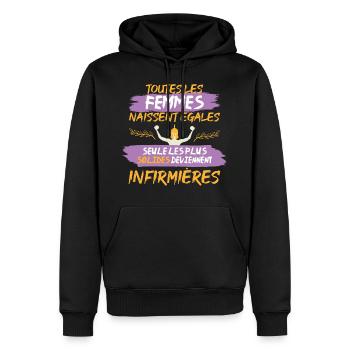 cadeau drôle infirmière solide - Sweat à capuche Premium bio Homme - noir - Devant - Nico (187cm)