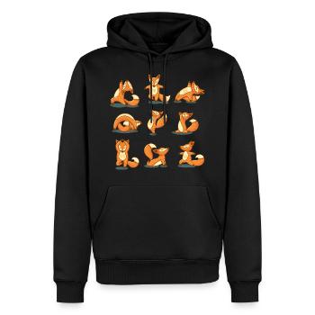 foxes yoga - Männer Premium Bio Hoodie - Schwarz - Vorne - Nico (187cm)