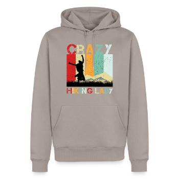 Wandern/Hiking Lady - Männer Premium Bio Hoodie - Taupe - Vorne - Nico (187cm)
