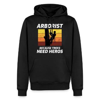 Arboriculteur Arboriculteur Arboriculture Vintage Retro - Sweat à capuche Premium bio Homme - noir - Devant - Nico (187cm)