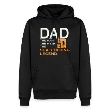 Échafaudage Échafaudage Échafaudage Papa Pères jour - Sweat à capuche Premium bio Homme - noir - Devant - Nico (187cm)